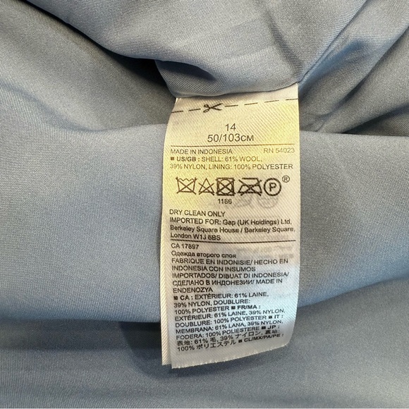 Banana Republic Italian Wool Flannel Sheath Dress Lined Blue NWT Size 14 - Picture 15 of 16